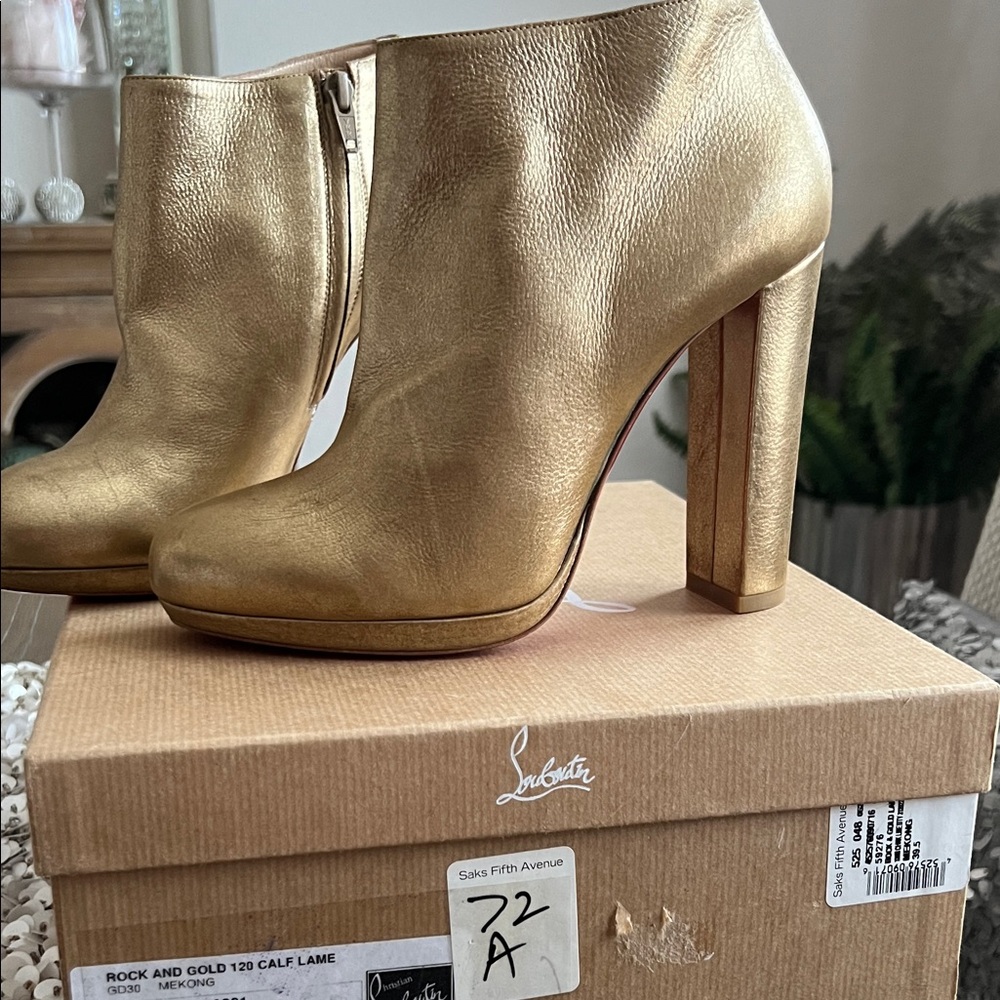 Christian Louboutin Metallic Gold Heeled Boots